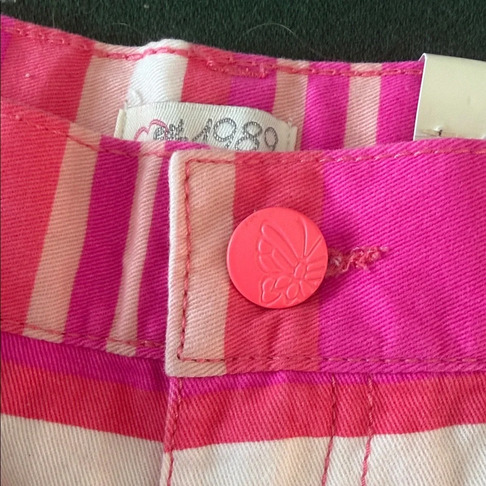 The Children's Place Pink and White Striped Shorts